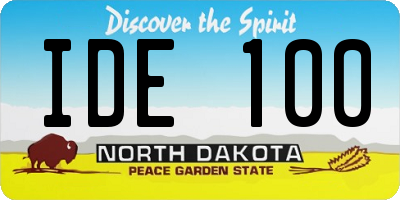 ND license plate IDE100
