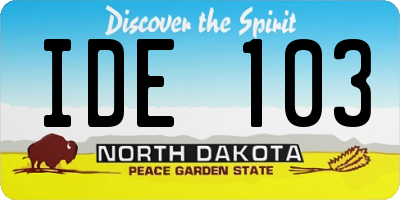 ND license plate IDE103