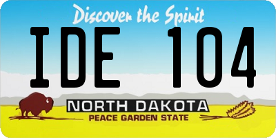 ND license plate IDE104