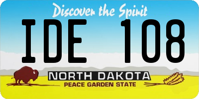 ND license plate IDE108