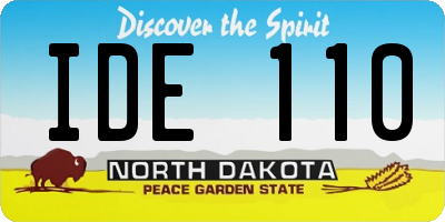 ND license plate IDE110