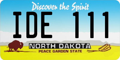 ND license plate IDE111