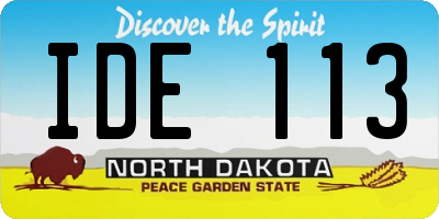 ND license plate IDE113