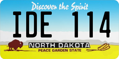 ND license plate IDE114
