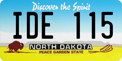 ND license plate IDE115