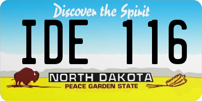 ND license plate IDE116