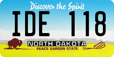 ND license plate IDE118