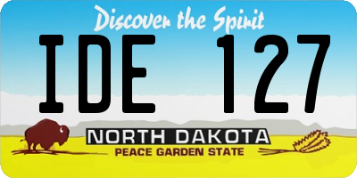 ND license plate IDE127