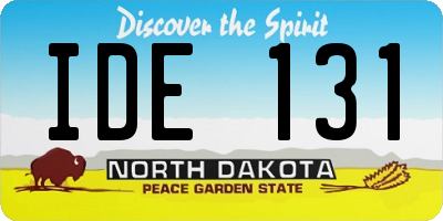 ND license plate IDE131