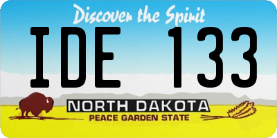 ND license plate IDE133