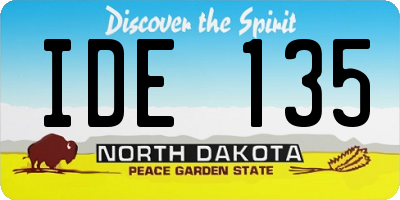 ND license plate IDE135
