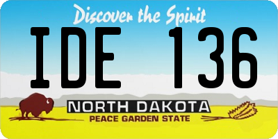 ND license plate IDE136