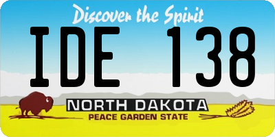 ND license plate IDE138