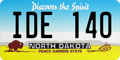 ND license plate IDE140