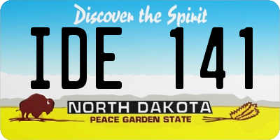 ND license plate IDE141