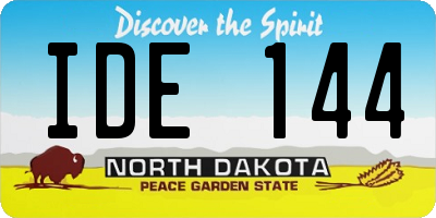 ND license plate IDE144