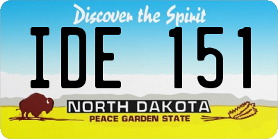 ND license plate IDE151