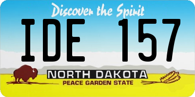ND license plate IDE157