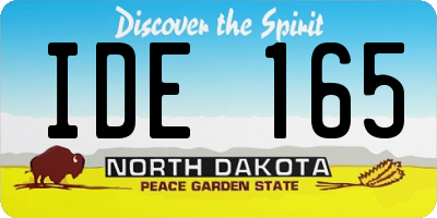ND license plate IDE165