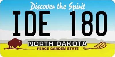 ND license plate IDE180