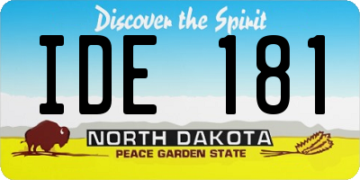 ND license plate IDE181
