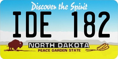 ND license plate IDE182