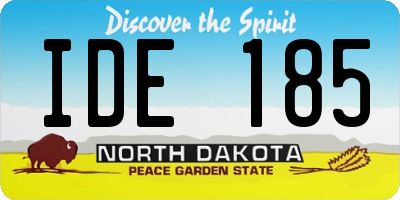 ND license plate IDE185