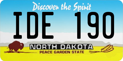 ND license plate IDE190