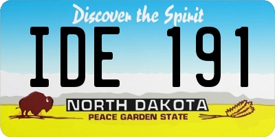 ND license plate IDE191