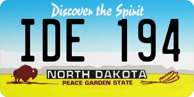 ND license plate IDE194