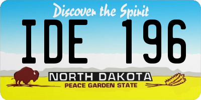 ND license plate IDE196