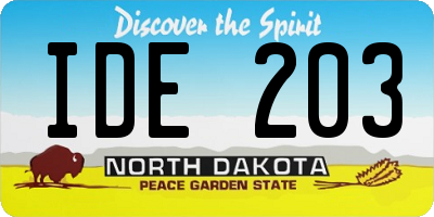 ND license plate IDE203