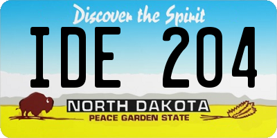 ND license plate IDE204