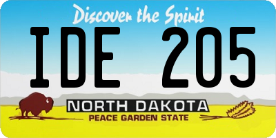ND license plate IDE205