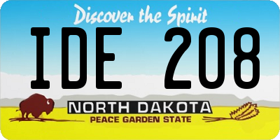 ND license plate IDE208