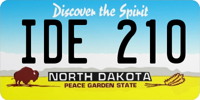 ND license plate IDE210