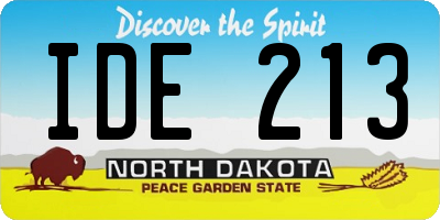 ND license plate IDE213