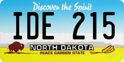 ND license plate IDE215