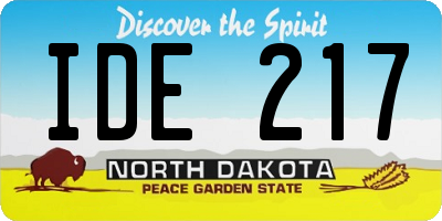 ND license plate IDE217