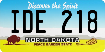 ND license plate IDE218