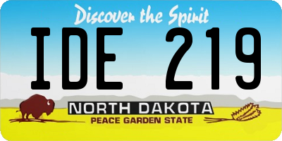 ND license plate IDE219
