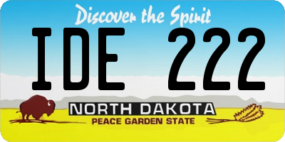ND license plate IDE222