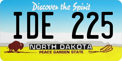 ND license plate IDE225