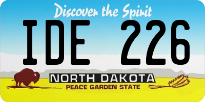 ND license plate IDE226