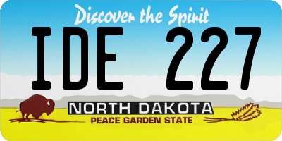 ND license plate IDE227