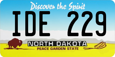 ND license plate IDE229