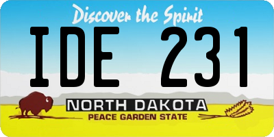 ND license plate IDE231