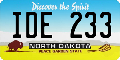 ND license plate IDE233