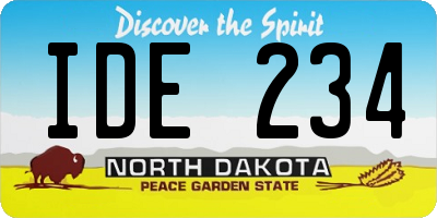 ND license plate IDE234