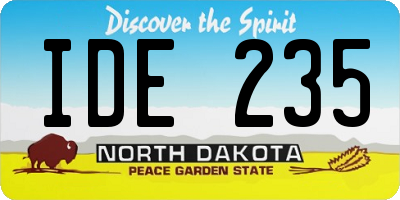 ND license plate IDE235